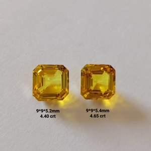 Zafiro amarillo cultivado en laboratorio, corte octogonal, piedra suelta de alta claridad, facetada, de primera calidad, para la fabricación de joyas, uso artesanal. - Product Image 1