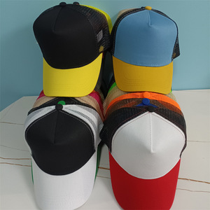 Custom High Quality 5 Panel Blank Plain Truck <b>Hat</b> Back Mesh Snap Back Truck Cap Blank Cotton Mesh Gorras Wholesale Trucker <b>Hats</b> - Product Image 3