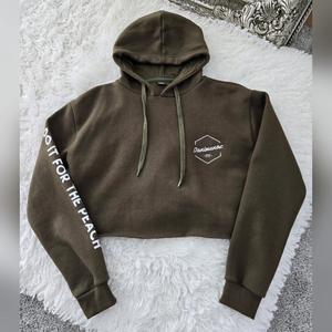 Sudadera corta verde oliva - Product Image 1