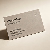 Cartes de visite personnalisées pour l'image de marque de l'entreprise |   Papier d'art classique minimaliste et élégant avec logo en relief