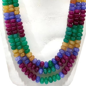 Perles de quartz sculptées à la main en forme de melon d'eau, de 9 à 11 mm, vendues par brin de 8 pouces de long. - Product Image 2