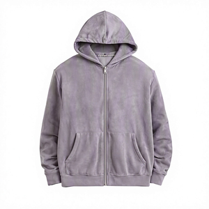 Vente en gros Nouvelle Arrivée Sweat à capuche zippé pour homme, 100% Coton, Grammage lourd, Délavé à l'acide, Style vintage, Grande taille, Logo personnalisé, Hiver - Product Image 3