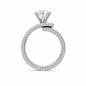 Anillo Cruzado Minimalista y Elegante con Diamantes, Plata 925, Engaste Pavé, Unisex, Banda de Eternidad, Diseño Geométrico, Bañado en Rodio - Product Image 3