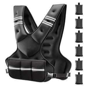 Comodo Gilet Tattico a X con Pesi Regolabili da 10 kg e Striscia Riflettente, Confezione da 6 per Uomo - Product Image 1