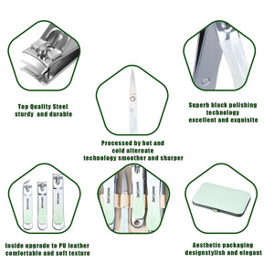 <b>Nail</b> Clipper Kit Stainless Steel <b>Nail</b> File <b>Scissors</b> <b>Nail</b> Clipper Travel Grooming Kit Manicure & Pedicure Set With PU Case - Product Image 3
