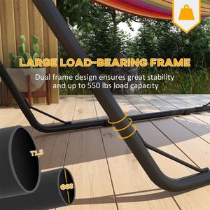 Support de hamac moderne et imperméable pour l'extérieur, mobilier de camping, chambre, salon, hôpital, en métal et tissu - Product Image 3