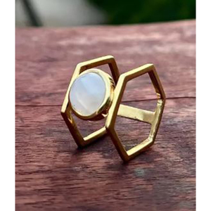 Anillo Minimalista de Latón Chapado en Oro, Unisex, Diseño Ovalado Sencillo para Uso Diario - Product Image 2