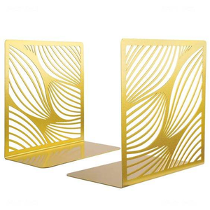 High Quality Heavy-Duty Iron Bookends Decorative Metal <b>Book</b> <b>Ends</b> Holder for Bookshelves Stopper for Secure <b>Book</b> Storage - Product Image 4