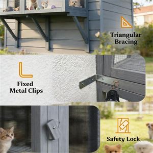 Casetta per Gatti da Esterno Grigia Montata a Parete per il Tuo Amico Peloso - Product Image 4