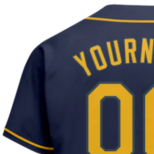 Maillot de baseball bleu marine et or pour homme, boutonné, uniforme d'équipe, respirant, léger, vêtement de sport pour tournoi - Product Image 5
