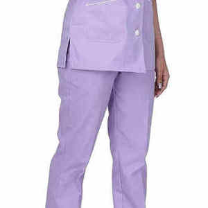 Ensemble de blouses médicales unisexe violettes en microfibre tissée à manches courtes pour infirmières et médecins, service OEM - Product Image 3
