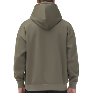 Sweat-shirt à capuche vert olive pour homme, coupe classique, en molleton de coton, décontracté, avec poche kangourou, pour l'automne - Product Image 2