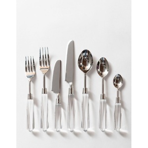 Minimalist Metal Flatware Set High Mirror Polish Stainless Steel <b>Cutlery</b> Dishwasher Safe for Wedding and Home Use - Product Image 2