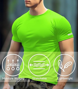 T-shirt de sport léger pour homme, vêtements de sport athlétiques OEM, t-shirt d'entraînement respirant pour homme, fournisseur de vêtements de sport, t-shirt de fitness pour homme - Product Image 6