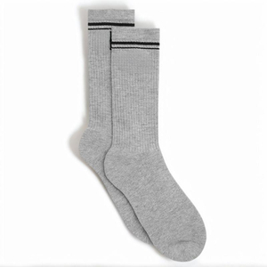Customized Logo Solid Black White Cotton <b>Socks</b> Embroidery Letter <b>Men</b> Women Unisex Sport Cotton <b>Socks</b> With OEM Service - Product Image 2