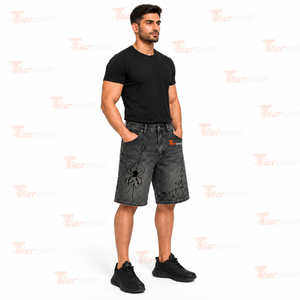 Shorts en jean pour homme, denim foncé, coupe décontractée moderne, pour un style urbain décontracté. - Product Image 2