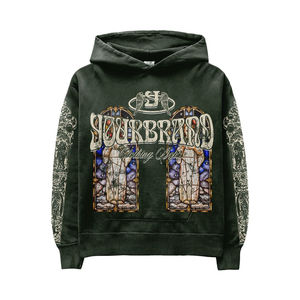 Survêtement de jogging vintage personnalisé délavé à l'acide |   Ensemble de survêtement en coton 100% avec imprimé en relief et pantalon évasé |   Fabricant de vêtements - Product Image 5