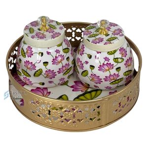 Elegante Bandeja de Hierro Metálico Pichwai para Servir, Regalar, Decorar, Festivales y Cestas - Product Image 4