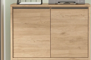 Handcrafted Modern Wooden <b>Storage</b> <b>Cabinet</b> Featuring Upper Doors and Bottom <b>Drawer</b> Wholesale for Office Organization and Living - Product Image 2