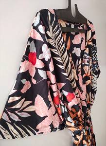 Robe Kaftan Vintage en Coton Lavable pour Femme, Longueur Genou, Motif Floral en Dentelle – Douce, Respirante, Coupe Ample, Style A-Line, Idéale pour l'Été et le Quotidien - Product Image 2