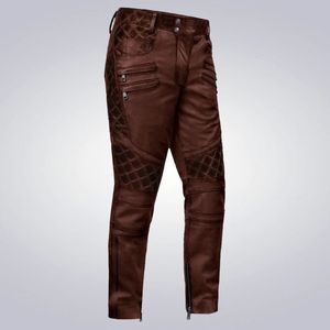Pantalones de Cuero Color Marrón Quemado para Hombre, Estilo Outlaw - Product Image 3