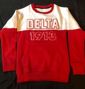 Delta 1913 <b>Colour</b> <b>Block</b> Crew Neck Sweatshirts Regular Fit Casual Autumn Winter Wear Pocket Design Knitted Pullover Red White - Product Image 4