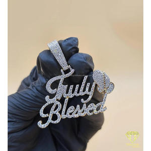Custom Name Pendant Iced Out Moissanite Diamond Hip Hop Necklace Heart <b>Balloon</b> Luxury Jewelry Gift - Product Image 6