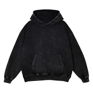 Sweat-shirt à capuche oversize pour homme, beige délavé, en molleton de coton, style streetwear décontracté, avec poches, finition délavée - Product Image 3
