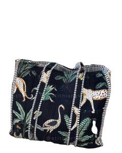 Sac fourre-tout matelassé en coton naturel, écologique, réutilisable, doux, rembourré, pour le shopping, les voyages, le transport quotidien, léger, durable, fermeture éclair - Product Image 2