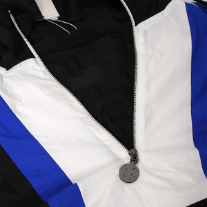 Veste coupe-vent Beta Phi Sigma noire, bleu roi et blanche, avec fermeture éclair, imperméable, légère, poches, ajustement réglable, style grec - Product Image 2