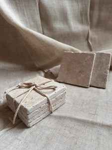 Ensemble de sous-verres en marbre travertin naturel, sous-verres en pierre, décoration rustique pour la maison et la cuisine - Product Image 4