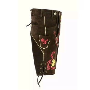 Pantalones Cortos de Cuero Bávaros de Marca Privada OEM para Hombre, Tradicionales Alemanes para el Oktoberfest - Product Image 3