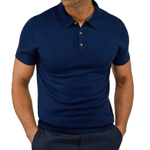 Polo à manches courtes pour homme, couleur unie, style décontracté, coupe classique, tissu en coton respirant - Product Image 3