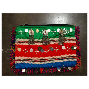 Bolsa de Cosméticos Tradicional Banjara con Cierre, Bordada a Mano, Estilo Vintage Bohemio, Bolsa de Viaje para Guardar Maquillaje - Product Image 6