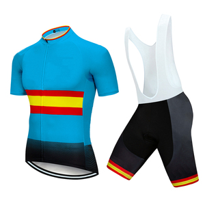 Jersey de Ciclismo Unisex 2026 de Manga Corta, Pantalones Cortos de Ciclismo MTB Transpirables, 100% Algodón Orgánico, Logotipo Personalizado, Uniforme de Ciclismo Equipo España - Product Image 2