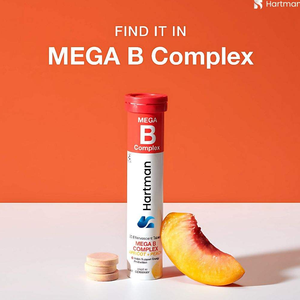 Méga Complexe B Effervescent aux Tablettes d'Abricot et de Pêche, 20 Comprimés, Complément Alimentaire pour Adultes, Boost d'Énergie, Bien-être, Soins de Santé - Product Image 4
