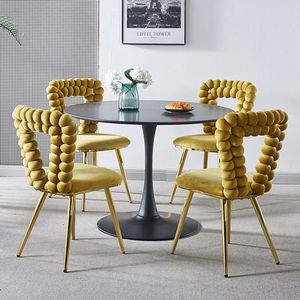 Set di 2 Sedie da Pranzo Moderne e Confortevoli con Gambe in Tubo di Ferro e Morbidi Cuscini, Schienale Pratico per Sala da Pranzo, Soggiorno, Caffè - Product Image 5