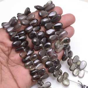 ลูกปัดพลอยซิลลิมาไนต์ทรงตาแมวธรรมชาติ รูปทรงลูกแพร์ เรียบเนียน สีดำ เกรด AAA ขนาด MM สำหรับทำเครื่องประดับ - Product Image 2