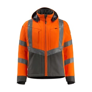 Veste de travail haute visibilité pour homme, bandes réfléchissantes orange, coupe-vent, imperméable, uniforme de sécurité et de protection - Product Image 1