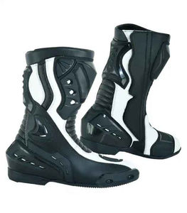 Bottes de moto unisexes personnalisées pour l'hiver, respirantes, en cuir, coupe-vent, imperméables, avec protection de la cheville, pour la course et la conduite sur circuit - Product Image 3