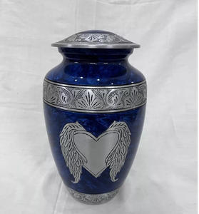 Venta al por mayor de urnas de cremación grabadas personalizadas para cenizas de adultos, grandes urnas de cremación de metal hechas a mano, proveedor - Product Image 1