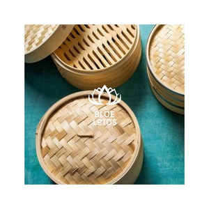 Panier à vapeur en bambou de haute qualité, fait main, pour dim sum et cuisson du riz, léger, durable, empilable, vente en gros - Product Image 1