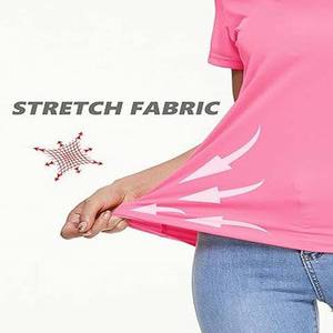 Camiseta de Verano de Manga Corta para Mujer, Ecológica, Mezcla de Poliéster/Algodón, con Logotipo Personalizado, Lisa, de Secado Rápido, Superventas - Product Image 5