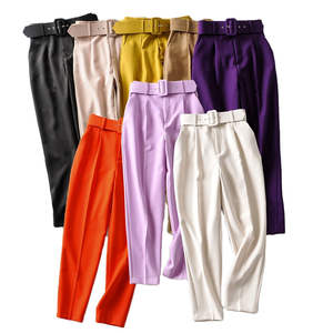 Pantalones de Vestir de Pierna Ancha para Mujer, Diseño Personalizado OEM ODM, Cintura Alta, Corte Holgado, Casuales, para Trabajo - Product Image 2