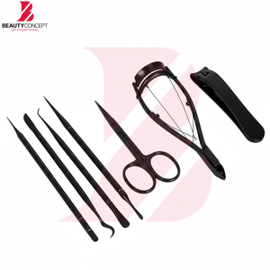 Kit de manucure de précision tout-en-un en acier inoxydable pour hommes et femmes, qualité supérieure, noir mat, 7 outils de toilettage - Product Image 3