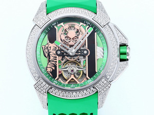 Retro Classic Luxurious Green Rubber Strap Moissanite Casual Business Sports <b>Skeletonized</b> <b>Automatic</b> Mechanical Men's <b>Watch</b> - Product Image 2