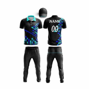 Ensemble d'uniformes de cricket personnalisés en gros, impression personnalisée, 100% polyester, léger, respirant, maillot et pantalon de cricket, vêtements de sport - Product Image 6
