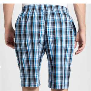 Pantalones Cortos Bermuda a Cuadros para Hombre, Cintura Elástica, Diseño a Cuadros, Tela Tejida, Bolsillos, Corte Medio - Product Image 5