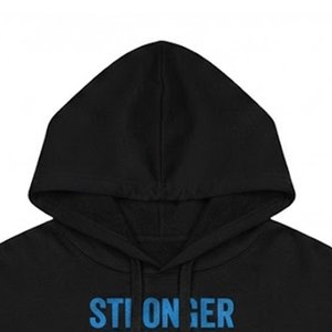 Sudadera con Capucha Negra Regular para Mujer con Logotipo Personalizado al por Mayor, con Detalles en Azul - Product Image 5