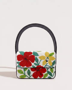 Sac à main de luxe brodé de perles à motif floral pour femme, élégant, avec fermeture à bouton, bandoulière unique, sac de soirée, tendance mode - Product Image 2
